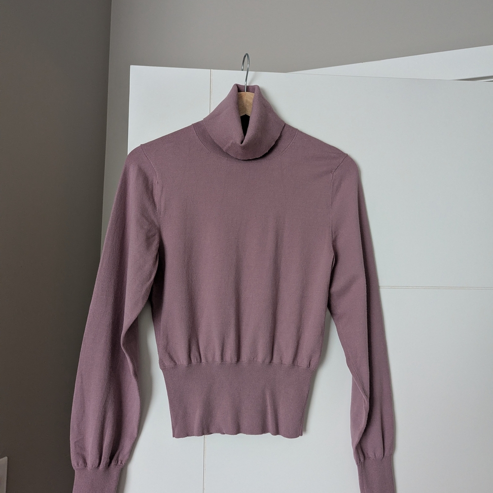 Elegant Mauve Turtleneck Sweater